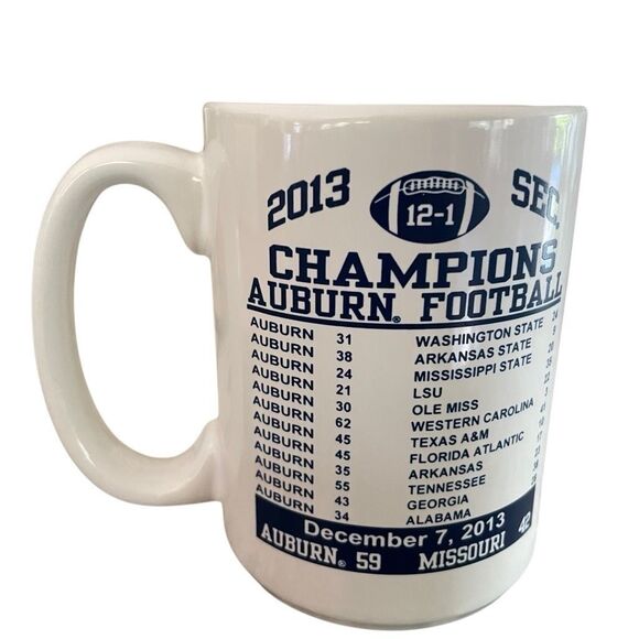 Deadstock 2013 SEC Champions Mug 15 oz Auburn Tigers War Eagle Ceramic - Picture 2 of 4